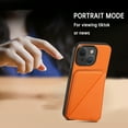 thumbnail image 5 of Nalacover Case Compatible with iPhone 15, Wallet Case with Hidden Card Holder, withKickstand Card Slots Classic PU Cowhide Leather Cover for Men Women Girls For iPhone 15, Orange, 5 of 10