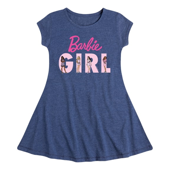 Barbie - Barbie Girl - Youth Girls Fit & Flare Cap Sleeve Dress