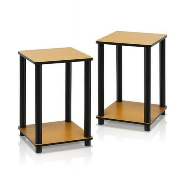 Turn-N-Tube End Table Corner Shelves, Light Cherry & Black - 20 x 13.4 x 13.4 in. - Set of 2