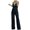 Black, variant on Vedolay One Piece Jumpsuits For Women Women Casual Sleeveless Spaghetti Strap Striped Pajama Jumpsuit,Beige S