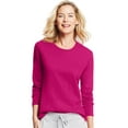 thumbnail image 1 of Hanes T-Shirt à Manches Longues Col Rond pour Femmes, P, Rose Vif, 1 of 5