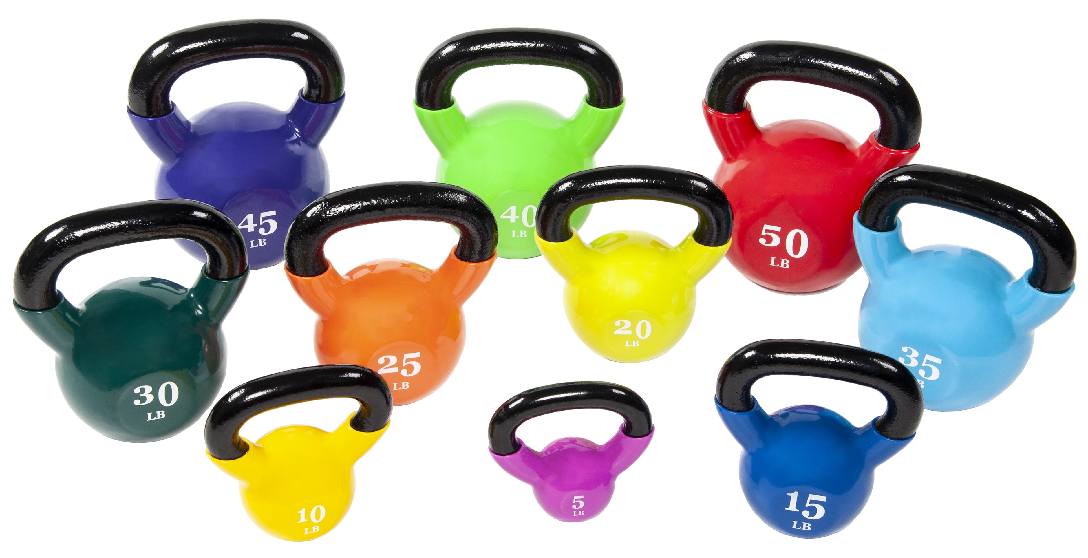 BalanceFrom All-Purpose Color Vinyl Coated Kettlebells, 15 lbs