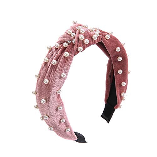 Ladies Pearl Turban Hairband Knot Headband Hair Accessories Head Wrap Bandanas