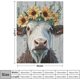 thumbnail image 4 of Manta de franela con diseño de vaca de las tierras altas, con diseño de girasol y flores de vaca para cama, sofá, casa de campo, manta suave con diseño de animales de granja para sala de estar y, 4 of 6