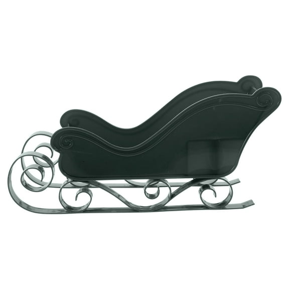 SEWACC 1Pcs Sleigh Ornaments for Christmas Tree Dark Green Plastic 28X12X10CM