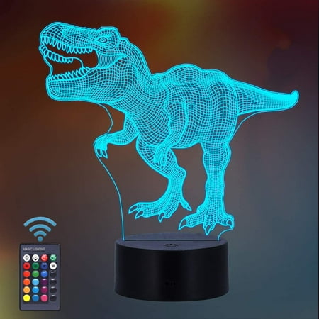 Dinosaur Gifts T Rex 3d Night Light 16 Colors Changing Night Lamp For Kids With Remote Control Dinosaur Fan Birthday Gifts From Age 2 3 4 5 6 Years For Boys Girls Men Women Walmart Canada