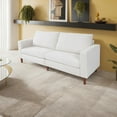 thumbnail image 3 of White corduroy, modern style solid color sofa, multi-person sofa, sturdy and stable, stylish and beautiful, suitable for living room and office, 3 of 11