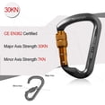 thumbnail image 2 of 3-Pack Screwgate Locking Carabiners – 30kN (6,744 lbs) Heavy-Duty D-Shaped Carabiners for Rock Climbing, Rappelling, 2 of 8
