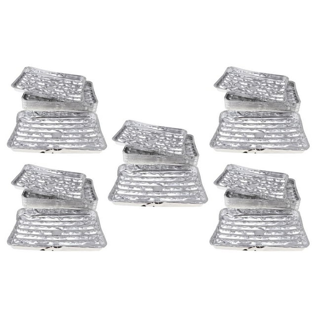 DOLITY 100x Plat en Papier D\'aluminium Jetable Plateau de Grillade Viande Rôtissage Fête Extérieure