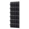 Bolsa de pared para el hogar de almacenamiento de 24 bolsillos no tejida con 4 ganchos de metal (negro)