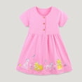 thumbnail image 2 of gdxvjhbj Robe en Tulle Robe d'Été pour Tout-Petites Petites Filles Robe Florale à Manches Courtes Tenue Décontractée Robe 2T 3T (Rose,2-3 Ans), 2 of 6