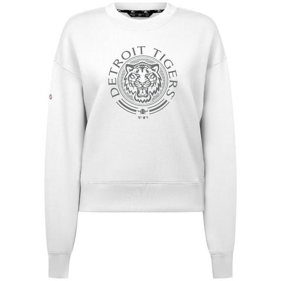 Women's Levelwear White Detroit Tigers Sponge Tri-Blend Grain Sweatshirt