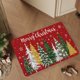 thumbnail image 1 of Felpudo navideño | Felpudo antideslizante de poliéster rojo | Alfombra de bienvenida duradera, resistente a la suciedad y al agua | Decoración para interiores y exteriores, entradas, porches, patios, 1 of 6