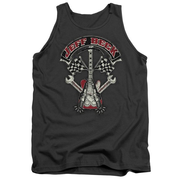 Jeff Beck Beckabilly Guitar Adult Tank Top Charcoal