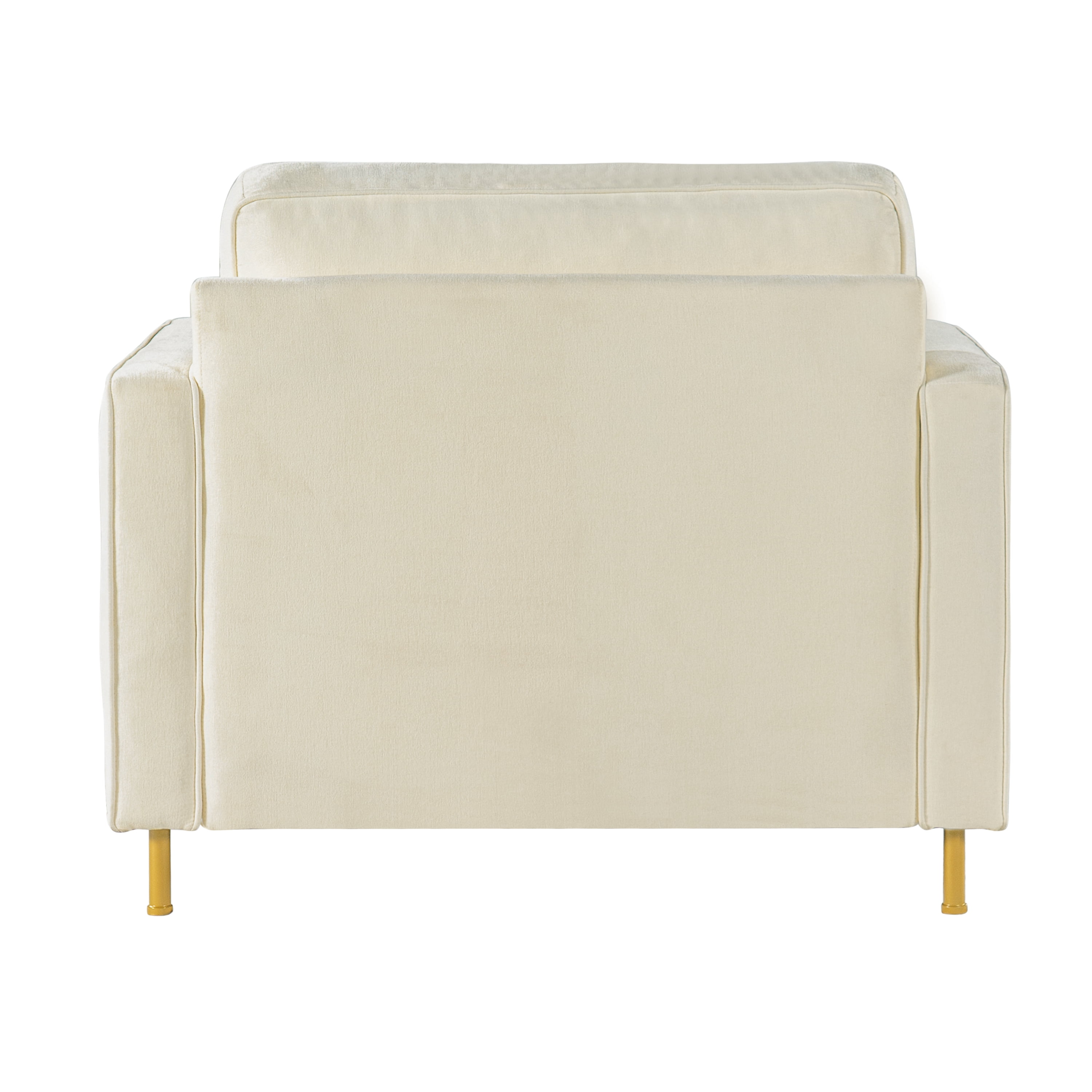 Euroco Modern Accent Chair, Oversized Chenille Upholstered Single Sofa with Deep Seat and Wood Legs, Comfy Reading Armchair for Living Room Bedroom,Beige