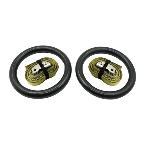 Anillos de gimnasia para entrenamiento de fuerza, multifunción, estables, con agarre seguro, anillos de entrenamiento Verde