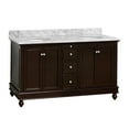 thumbnail image 6 of Bella 60" Double Bathroom Vanity with Chocolate Cabinet and Carrara Marble Top, 6 of 6
