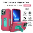 thumbnail image 2 of Xhy iPhone 12 Pro Case with Privacy Screen Protector, Military Grade Case with Magnetic Car Mount, Hybrid Hard Case, 6.1 inch Cover for Men Women, Rose red & Green, 2 of 6