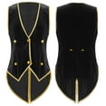 thumbnail image 2 of iiniim Girls Boys Velvet Waistcoat Tailcoat Gothic Steampunk Victorian Tuxedo Jacket Coat Black 10, 2 of 7