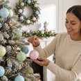 thumbnail image 5 of Pastel Christmas Tree Ornaments Decorations, 16 PCS 2.4 Inch Macaron Shatterproof Foam Christmas Ball Ornaments Set, Christmas Tree Hanging Pendants Xmas Tree Decoration, B, 5 of 5