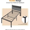 thumbnail image 2 of Matladin Twin Bed Frame with 16'' High, Metal Platform, Mattress Foundation Bed Base, 800lbs Capacity Steel Slat Support, No Box Spring Needed, Black, 2 of 9