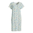 thumbnail image 5 of Aria Women's 100% Cotton Raglan Sleeve Smocked Neck 40" Sleepwear Gown, Sizes XS-5X, 5 of 5