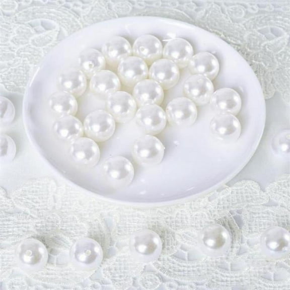 Efavormart 20MM BIG Wedding Faux Pearl Beads Garland Vase Filler Flower Centerpiece Table Decoration - White - 120 PCS