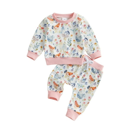 

Binshrliy Baby Girls Spring Tracksuit Outfits Set Clothes 6M 12M 18M 24M 3T Kids Girls Floral Print Long Sleeve Sweatshirt Tops Pants 2Pcs Casual Autumn Clothing for Toddler Girls