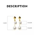thumbnail image 2 of K-KED Sparkle 925 Sterling Silver Cute Dual Pearl Bead Drop Dangle Stud Earrings Gift-Silver, 2 of 7