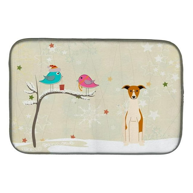 Carolines Treasures BB2571DDM Christmas Presents Between Friends Whippet Dish Drying Mat