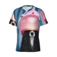 thumbnail image 5 of Vsdgher Dog in Hairdresser Print Men's Dry Fit Mesh Athletic Shirts Moisture Wicking Tennis T-Shirt Tops, 5 of 9
