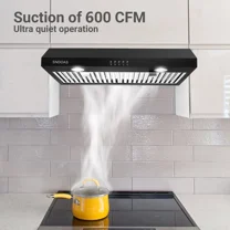 Range Hood 30 inch Under Cabinet Vent Hood 600 CFM Stainless Steel 3-Speed Strong Air-flow KITCHEN RANGE HOOD