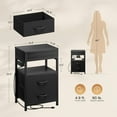 thumbnail image 3 of Hidden Drawer Charging Table - Nightstand with Charging Station and Sliding Top Storage, Black, 3 of 8