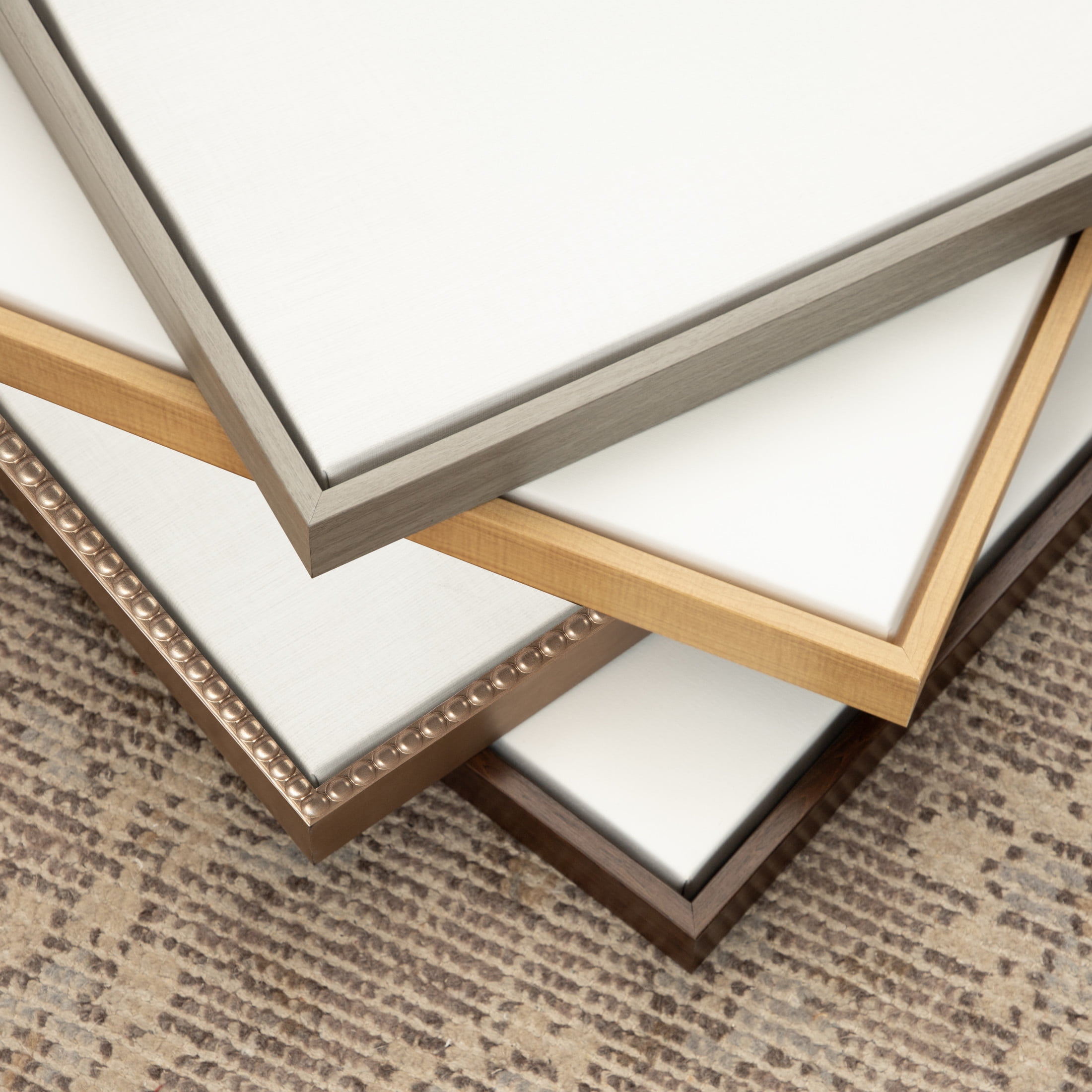 Kate and Laurel Sylvie Blank Framed Canvas Wall Art, 31.5x41.5 Gold Beaded, Modern Empty Canvas for Paint-Your-Own Art, Ready to Paint Premium Canvas Already Framed