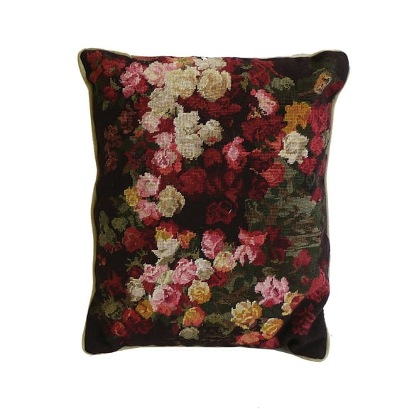 1000 Flower Petit Point Pillow, 14" x 16"