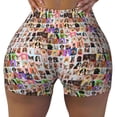 thumbnail image 2 of Rateoe dogs and cats Printed Power Workout Shorts for Women Tummy Control Squat Proof Ribbed Thick Seamless Scrunch Active Short-Large, 2 of 8