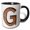 Black/White, variant on 3drose, Urban Image of Rusty Metal Monogram Letter G, 11oz Magic Transforming Mug