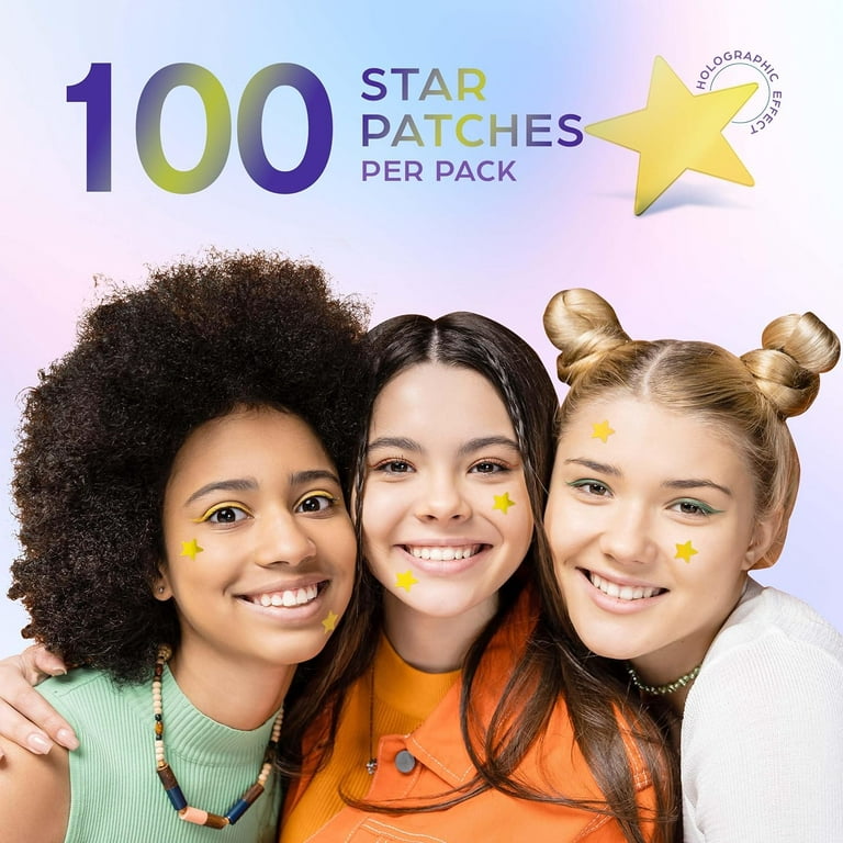KEYCONCEPTS Star Pimple Patches (100 Pack) Pimple Patches Stars -  Hydrocolloid Star Patches for Pimples with Tea Tree Oil - Star Pimple  Patches for Face - Zit Patch and Pimple Stickers Stars (iridescent)