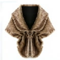 thumbnail image 2 of Lovskoo Women Faux Fur Coat Jackets Wrap Cape Shawl for Wedding Party Winter Keep Warm Outerwear Brown-B, 2 of 3