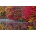 thumbnail image 2 of OBrien, Jay 24x17 White Modern Wood Framed Museum Art Print Titled - PA, Hidden Lake Trees in autumn reflect in lake, 2 of 4