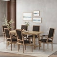 thumbnail image 2 of GDF Studio Ashlyn French Country Fabric Upholstered Wood Dining Chairs, Set of 6, Brown and Natural, 2 of 8