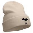 thumbnail image 4 of Spider Bat Embroidered 12 Inch Long Knitted Beanie - Birch OSFM, 4 of 5