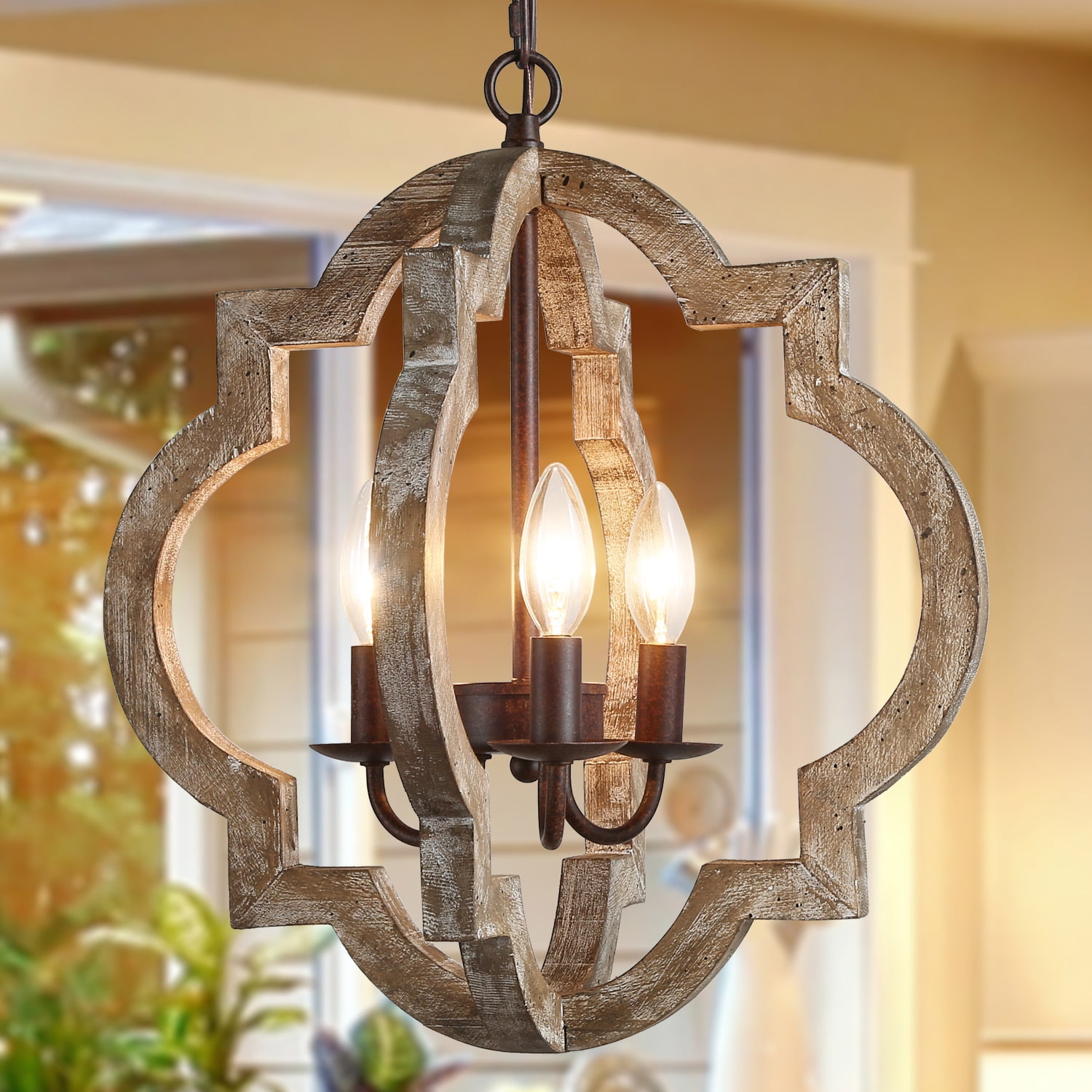 Lnc Farmhouse Rustic Chandeliers 3, Chandelier Height Over Kitchen Island