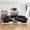 Black, variant on LLappuil Modular Sectional Sofa, 4 Seat Modular Sectional Sofa with Storage, 1 Corner Large Seat, Adjustable Armrest, 25.6" Deep Seat Chenille Corner Sofa Couch Gray