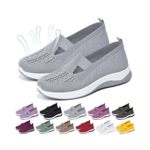Zapatos ortopédicos Yilia para mujer, anchas y transpirables, sin cordones