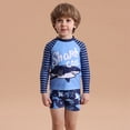 thumbnail image 3 of BULLPIANO Toddler Boys Swimsuit Bathing Suits Set 2-Piece Long Sleeve Rash Guard Swimwear & Swim Trunks Set Sunsuit UPF 50+,Size 4-5 Years, 3 of 8