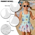 thumbnail image 4 of FOR U DESIGNS Girls' Sleeveless One-Piece Swimsuit Comfortable Tank Bathing Suit Swimwear with Short Toddler Girls Swimsuit, Scallops Fish Scales, 4 of 7