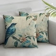 thumbnail image 3 of nygtbtfer Blue Floral Throw Pillow Covers  Set of 2 Farmhouse Vintage Flower Bird Pillow Covers Decorative Outdoor Patio Pillow Cases Cushions Cover for Living Room Couch Sofa Bed Home Decor White, 3 of 7