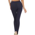 thumbnail image 2 of Sakkas Cotton Blend Solid Color Footless Stretch Leggings - Made in USA - Solid Navy - Large, 2 of 6