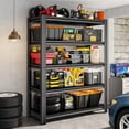 thumbnail image 2 of COOKCOK 5-Tier Garage Shelving, Adjustable Metal Storage Shelf, 2000LBS Heavy Duty Storage Shelves, Ideal for Garage, Warehouse, or Home Organization, 39.4" x 17.7" x 71.2", Black, 2 of 7
